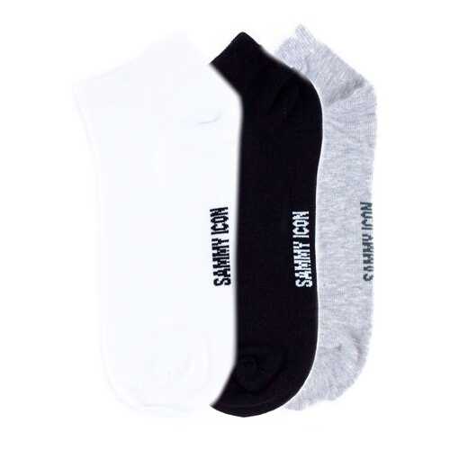 Комплект однотонных носков Sammy Icon Ankle Solid - 3 Pair Set - White/Black/Grey в Милабель