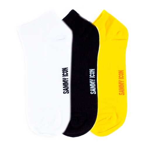 Комплект однотонных носков Sammy Icon Ankle Solid - 3 Pair Set - Yellow/White/Black в Милабель