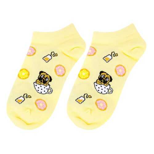 Носки женские Kawaii Factory Мопс с печеньем желтые 35-39 в Милабель